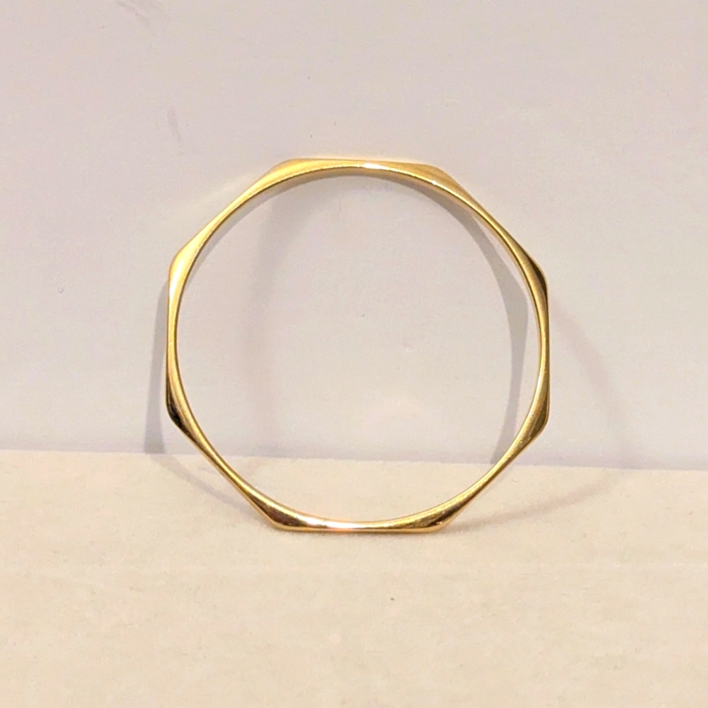 Vintage Monet Gold Textured Bangle Bracelet 7.25 "